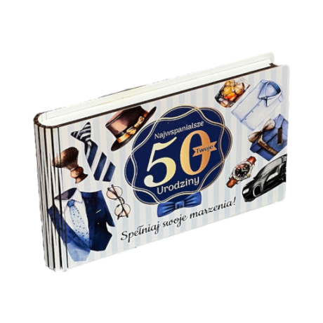 Przejdź do produktu Pudełko na pieniądze banknotówka na 50 urodziny GADŻET M #3302GM50