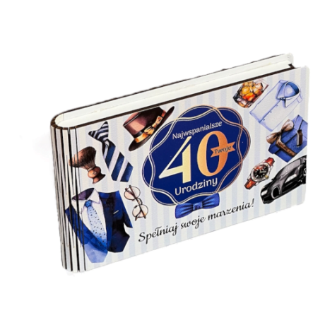Przejdź do produktu Pudełko na pieniądze banknotówka na 40 urodziny GADŻET M #3302GM40