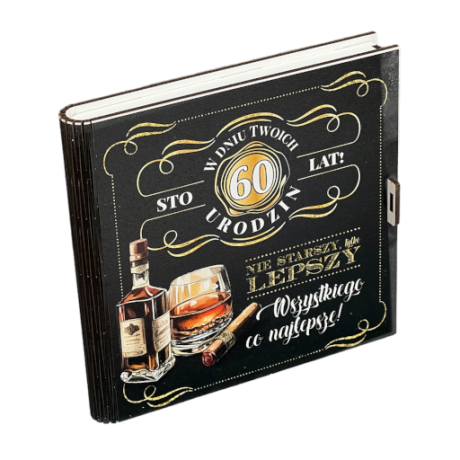 Przejdź do produktu Pudełko na pieniądze kwadratowa 60 urodziny WHISKY#3308WH60