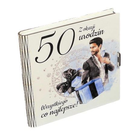 Przejdź do produktu Pudełko na pieniądze kwadratowe 50 urodziny Elegant Pan #3308EPN50