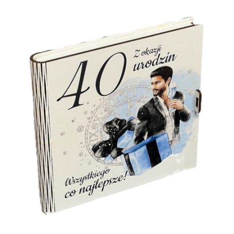 Przejdź do produktu Pudełko na pieniądze kwadratowe 40 urodziny Elegant Pan #3308EPN40