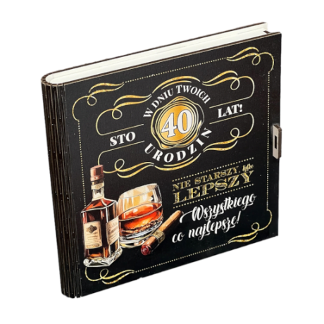 Przejdź do produktu Pudełko na pieniądze kwadratowe 40 urodziny Whisky #3308WY40