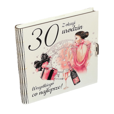 Przejdź do produktu Pudełko na pieniądze kwadrat 30 urodziny Elegantka Pani #3308EPI30