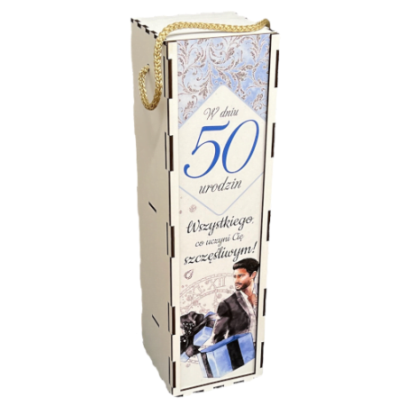 Przejdź do produktu Skrzynka pudełko na butelkę alkoholu 50at Zegar M #3311Z50