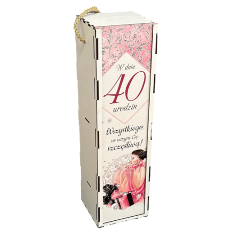 Przejdź do produktu Skrzynka pudełko na butelkę alkoholu na 40 urodziny Zegar K #3311ZK40