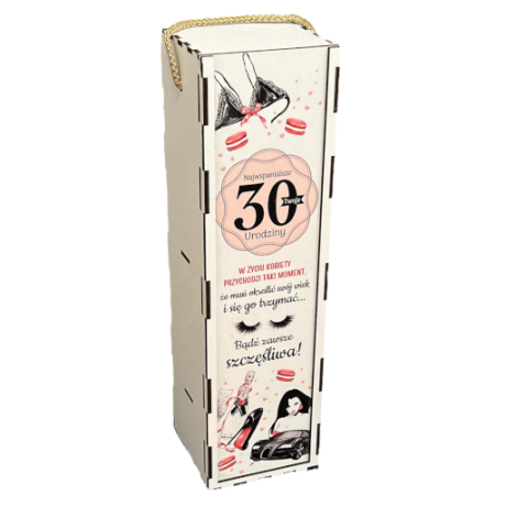 Przejdź do produktu Skrzynka pudełko na butelkę alkoholu na 30 urodziny Gadzet K #3311ZGK30