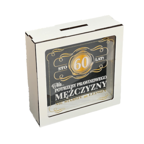 Przejdź do produktu Skarbonka z okienkiem 60 urodziny Whisky #3301WY60