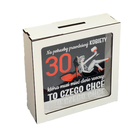 Przejdź do produktu Skarbonka z okienkiem na 30 urodziny Szpilka #3301SZ30