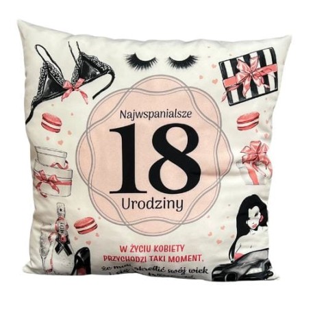 Przejdź do produktu Poduszka okolicznościowa na 18 urodziny #3335PIG18