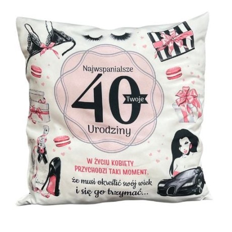 Przejdź do produktu Poduszka okolicznościowa na 40 urodziny #3335PIG40
