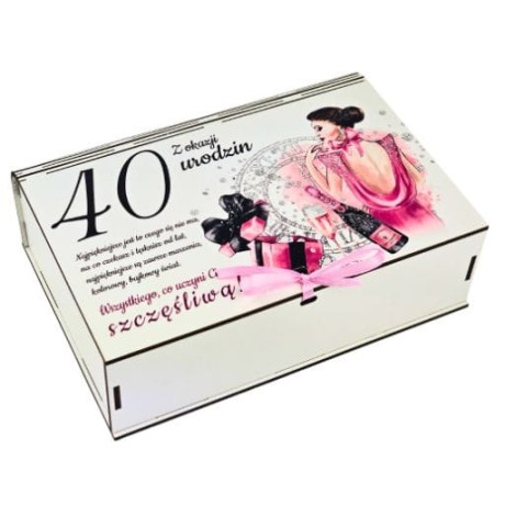 Przejdź do produktu Pudełko dzielone na gadżety 40 urodziny Elegantka Pani #3307EPI40