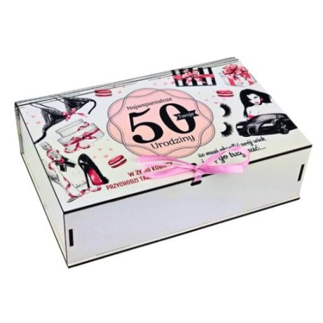 Przejdź do produktu Pudełko dzielone na gadżety 50 urodziny Pani Gadżet #3307PIG50