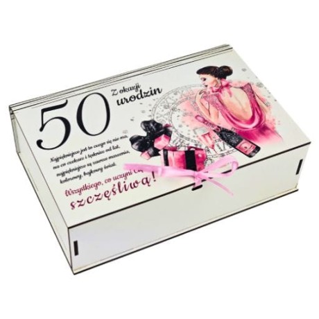 Przejdź do produktu Pudełko dzielone na gadżety 50 urodziny Elegantka Pani #3307EPI50