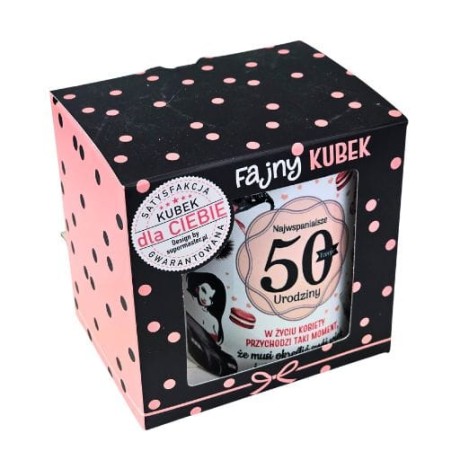 Przejdź do produktu Kubek w opakowaniu na 50 urodziny seria Pani Gadżet #3309PIG50