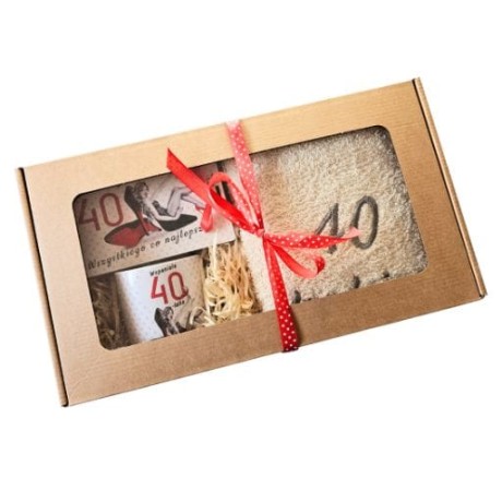 Przejdź do produktu Zestaw kubek + banknotówka + ręcznik na 40 urodziny Szpilka #3327SZ40