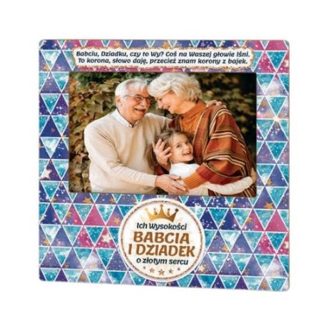 Przejdź do produktu Ramka na zdjęcie –  Ich Wysokości Babcia i Dziadek o złotym sercu – dzień babci i dziadka #3310BD2