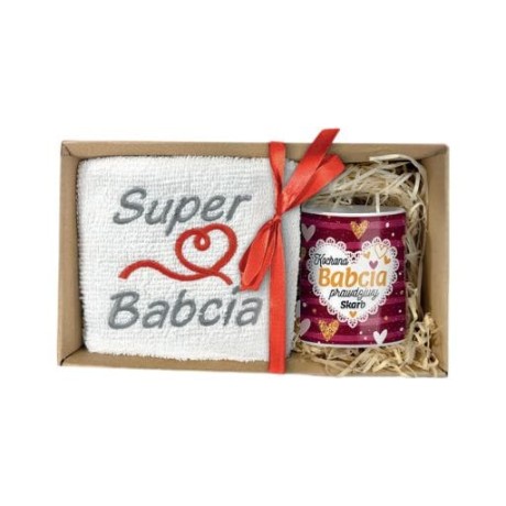Przejdź do produktu Zestaw ręcznik + kubek – Kochana Babcia prawdziwy skarb – dzień babci #3328B3