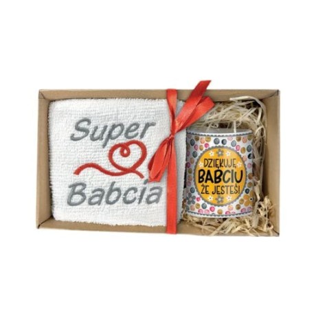 Przejdź do produktu Zestaw ręcznik + kubek – Dziękuję Babciu że jesteś – dzień babci #3328B4