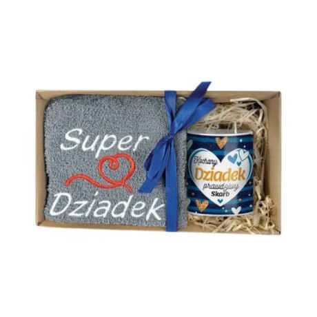 Przejdź do produktu Zestaw ręcznik + kubek – Kochany Dziadek prawdziwy skarb – dzień dziadka #3328D3