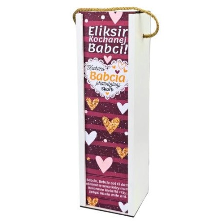 Przejdź do produktu Skrzynka pudełko na butelkę alkoholu - Kochana Babcia prawdziwy skarb - dzień babci - #3311B3
