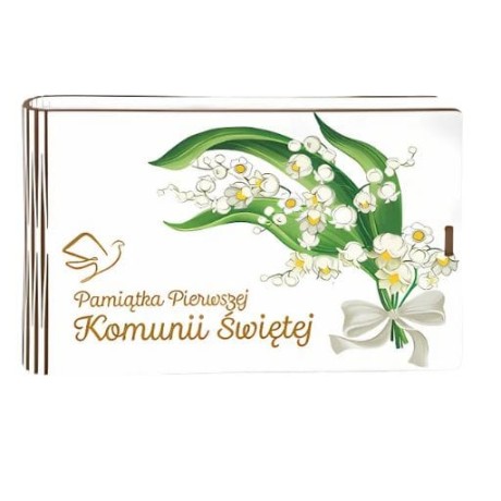 Przejdź do produktu Pudełko na pieniądze banknotówka KOMUNIA - Konwalia - #3302-KOM1