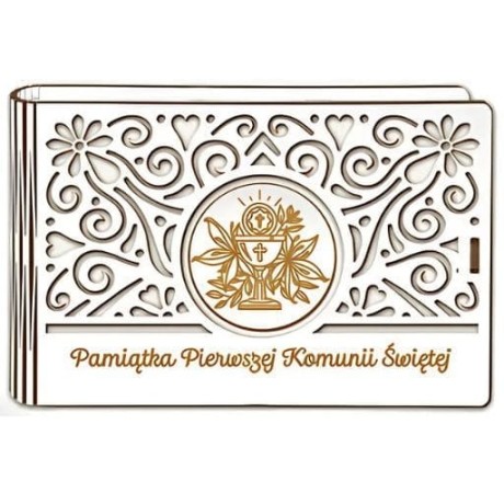 Przejdź do produktu Pudełko na pieniądze banknotówka KOMUNIA - Ażur - #3302A-KOM1B