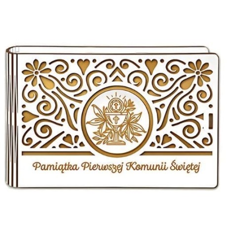 Przejdź do produktu Pudełko na pieniądze banknotówka KOMUNIA - Ażur - #3302A-KOM1Z