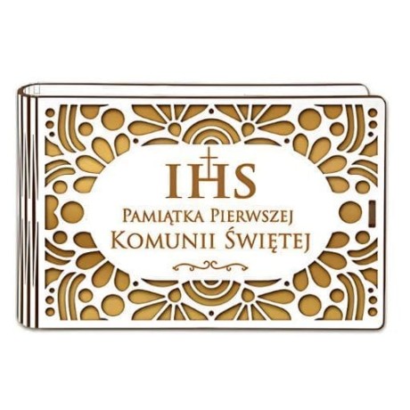 Przejdź do produktu Pudełko na pieniądze banknotówka KOMUNIA - Ażur - #3302A-KOM3Z