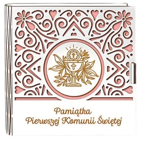 Przejdź do produktu Pudełko na pieniądze kwadrat KOMUNIA - Ażur - #3308A-KOM1R