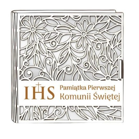 Przejdź do produktu Pudełko na pieniądze kwadrat KOMUNIA - Ażur - #3308A-KOM2B