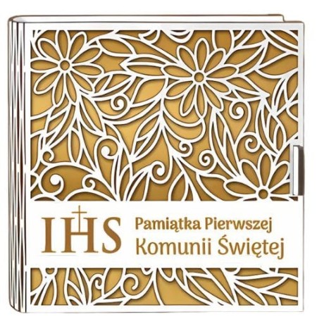 Przejdź do produktu Pudełko na pieniądze kwadrat KOMUNIA - Ażur - #3308A-KOM2Z
