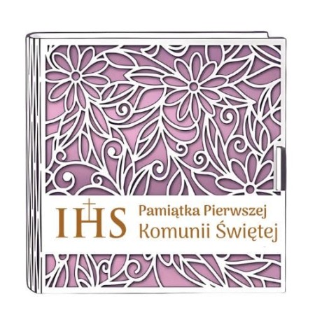 Przejdź do produktu Pudełko na pieniądze kwadrat KOMUNIA - Ażur - #3308A-KOM2R