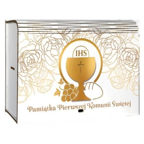 Przejdź do produktu Pudełko dzielone na gadżety pieniądze KOMUNIA - Kielich - #3307-KOM6